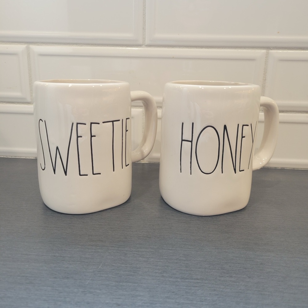 Rae Dunn Cream Mugs - Sweetie & Honey